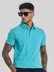 Snitch Men Solid Polo Collar Cotton Slim Fit T-shirt