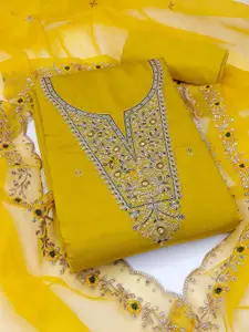 Peachmode Floral Embroidered Sequinned Unstitched Dress Material