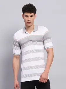 Monte Carlo Men Striped Polo Collar Cotton T-shirt