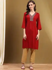 Biba V-Neck Straight Kurta