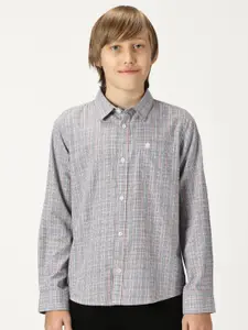French Connection Boys Premium Spread Collar Tartan Checked Cotton Casual Shirt