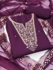 Peachmode Floral Embroidered Sequinned Viscose Rayon Unstitched Dress Material