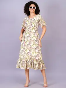 BAESD Women Floral Printed Fit & Flare Midi Dress