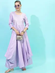 Vishudh Women Ethnic Motifs Print A-Line Maxi Dress