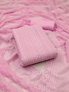 Peachmode Floral Embroidered Sequinned Silk Georgette Unstitched Dress Material