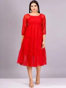 BAESD Georgette Fit & Flare Midi Dress