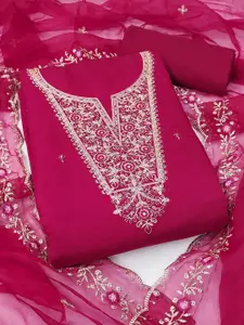 Peachmode Embroidered Sequinned Unstitched Dress Material