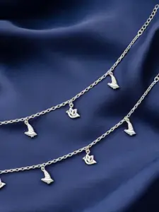 Taraash Set Of 2 925 Sterling Silver Anklet