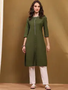 Biba Band Collar Straight Kurta