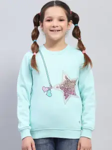 Monte Carlo Girls Cotton Printed Round Neck Full Sleeve Sweatshirt