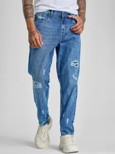 Snitch Men Comfort Relaxed Fit Mildly Distressed Heavy Fade Ripped Stretchable Jeans