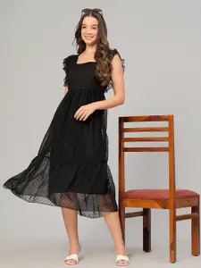 BAESD Women Self Design Fit & Flare Midi Dress