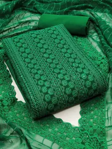 Peachmode Embroidered Sequinned Silk Georgette Unstitched Dress Material