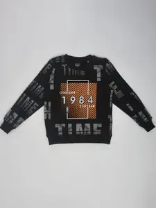 YOUMAA Boys Graphic Printed Round Neck Cotton Sweatshirt