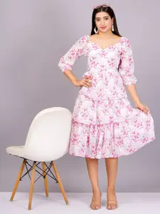 BAESD Women Fit & Flare Layered Midi Dress