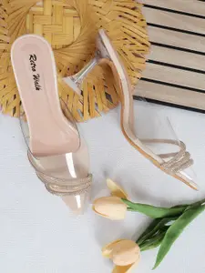 Retro Walk Women Western - Embellished Stiletto Heels Sandals