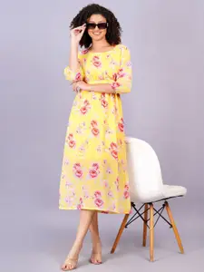 BAESD Women Floral Printed Fit & Flare Midi Dress