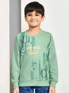 YOUMAA Boys Typography Printed Sweatshirt