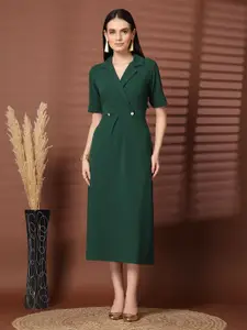 plusS Women Fit & Flare Solid Midi Dress