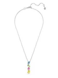 SWAROVSKI Rhodium Plated Crystal Stone Studded Necklace