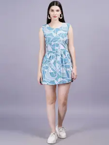 BAESD Printed Fit & Flare Mini Dress