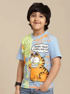 Kids Ville Boys Graphic Printed Round Neck Cotton Garfield T-shirt