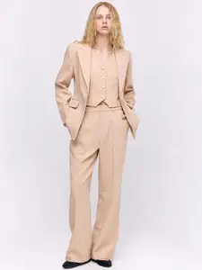 COVER STORY Notched Lapel Collar Single Breasted Formal Blazer