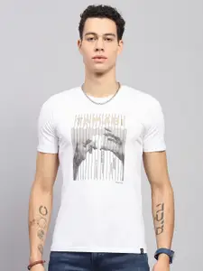 Monte Carlo Men Graphic Printed Round Neck Cotton T-shirt