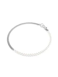 SWAROVSKI Rhodium-Plated Crystal-Studded & Pearl Beaded Necklace