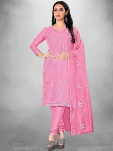 Maroosh Floral Embroidered Organza Unstitched Dress Material