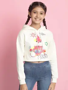 Nauti Nati Girls Printed Hooded Sweatshirt