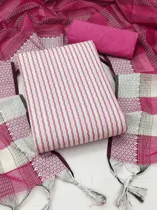 Maroosh Geometric Embellished Jacquard Cotton Unstitched Dress Material