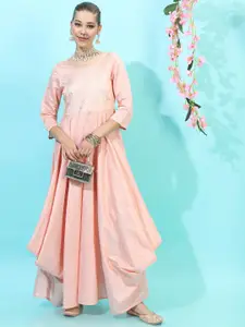 Vishudh Ethnic Motifs Print A-Line Maxi Dress