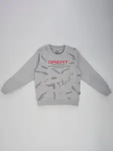 YOUMAA Boys  Full Sleeves Printed Sweatshirt