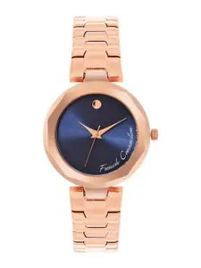 French Connection Women Embellished Dial & Stainless Steel Bracelet Style Straps Analogue Watch FCH08RGM