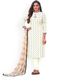 Maroosh Geometric Printed Unstitched Dress Material