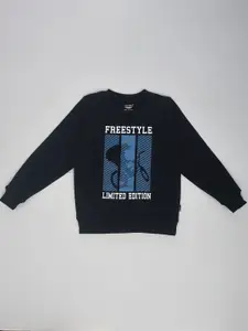 YOUMAA Boys Typography Printed Cotton Sweatshirt