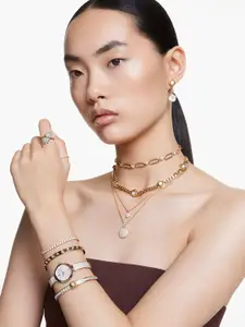 SWAROVSKI Gold-Plated Crystal-Studded Pendant Chain