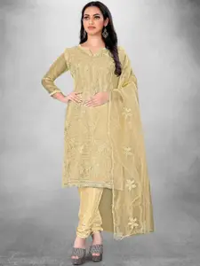 Maroosh Floral Embroidered Organza Unstitched Dress Material