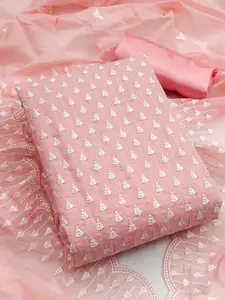 Peachmode Floral Embroidered Unstitched Dress Material