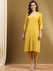 Biba V-Neck Straight Kurta