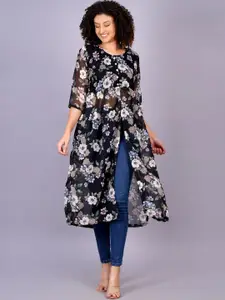 BAESD Floral Printed Georgette A-Line Kurta