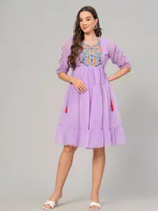 BAESD Women Self Design Fit & Flare Dress