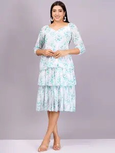 BAESD Women Floral Printed Fit & Flare Midi Dress