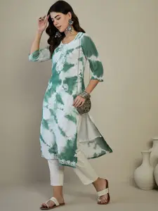 Anouk White Floral Embroidered Straight Kurta