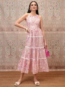 Vishudh Ethnic Motifs Printed Maxi Tiered Dress