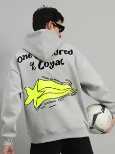 GRIFFEL Men Graphic Printed Hooded Pullover Sweatshirt