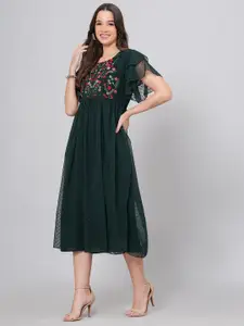 BAESD Embroidered Fit & Flare Midi Dress