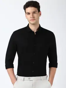 Peter England Men Super Spread Collar Solid Cotton Slim Fit Formal Shirt