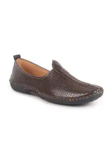 FAUSTO Men Woven Design PU Mojaris